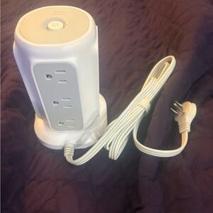 White Power Tower with USB Ports